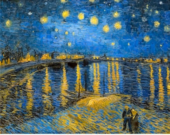 Van Gogh, Starry Night Over the Rhone, 1888 | Art Print | Canvas Print | Fine Art Poster | Art Reproduction | Archival Giclee | Gift Wrapped