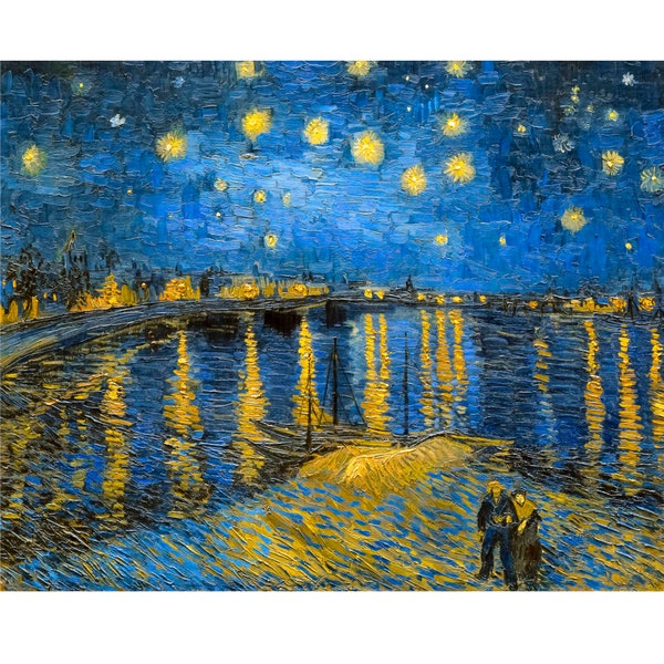 Van Gogh, Starry Night Over the Rhone, 1888 | Art Print | Canvas Print | Fine Art Poster | Art Reproduction | Archival Giclee | Gift Wrapped