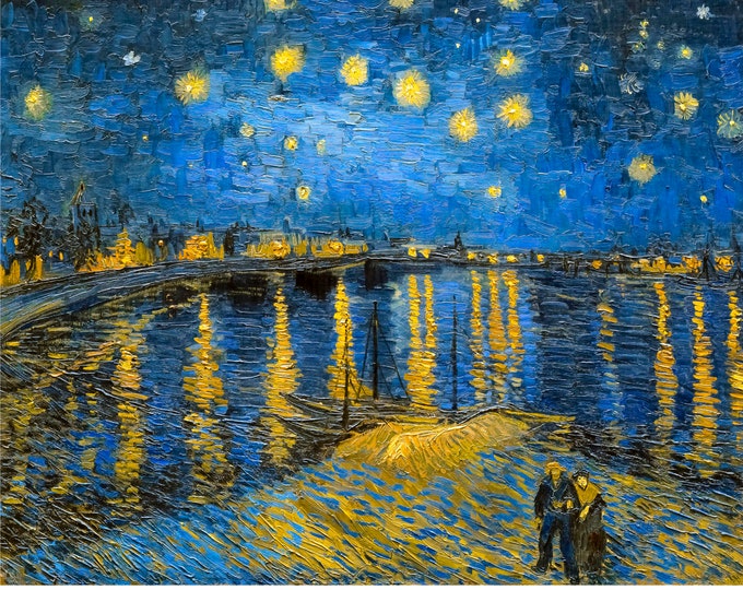 Van Gogh, Starry Night Over the Rhone, 1888 | Art Print | Canvas Print | Fine Art Poster | Art Reproduction | Archival Giclee | Gift Wrapped