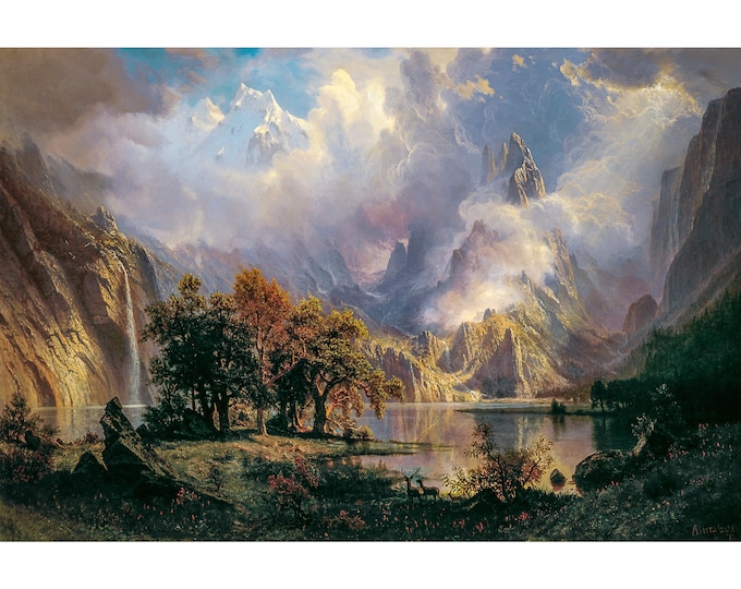 Albert Bierstadt, Rocky Mountain Landscape, 1870 | Art Print | Canvas Print | Fine Art Poster | Art Reproduction | Archival Giclee | Gift