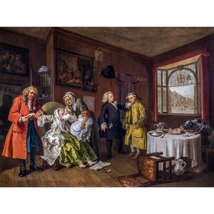 William Hogarth, Marriage à-la-mode: 6. The Lady&#39;s Death, 1743 | Art Print | Canvas Print | Fine Art Poster | Art Reproduction | Archival