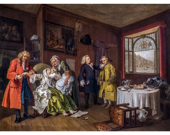 William Hogarth, Marriage à-la-mode: 6. The Lady's Death, 1743 | Art Print | Canvas Print | Fine Art Poster | Art Reproduction | Archival