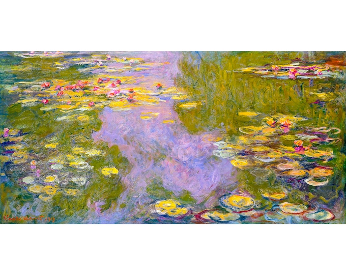 Claude Monet, Water Lilies, 1919 | Art Print | Canvas Print | Fine Art Poster | Art Reproduction | Archival Giclee | Gift Wrapped