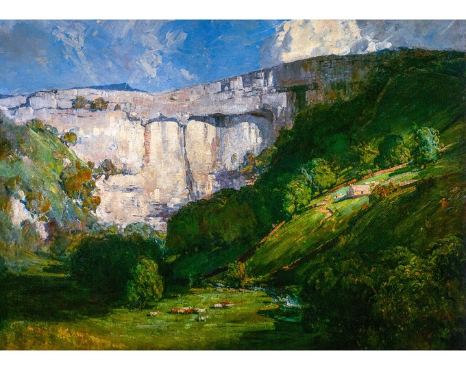 Arthur Streeton, Malham Cove, 1910 | Art Print | Canvas Print | Fine Art Poster | Art Reproduction | Archival Giclee | Gift Wrapped