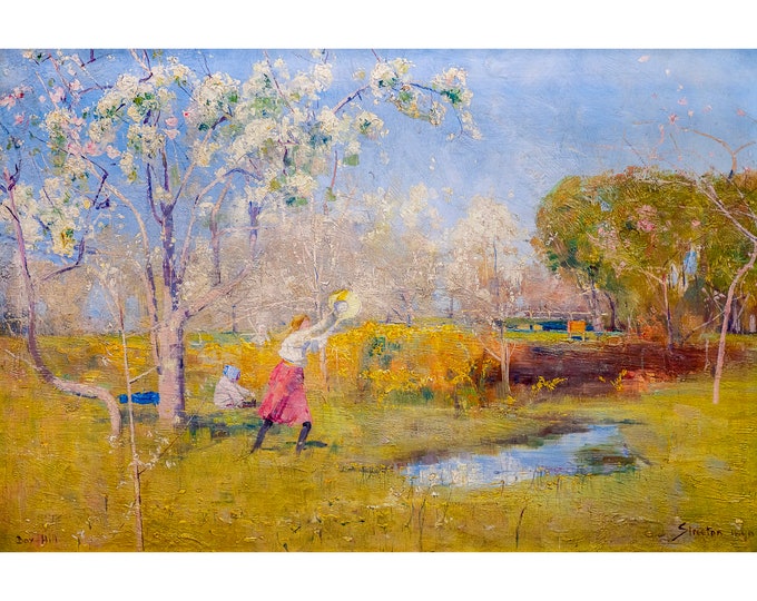 Arthur Streeton, Butterflies and Blossoms, 1889 | Art Print | Canvas Print | Fine Art Poster | Art Reproduction | Archival Giclee | Gift