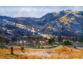 Arthur Streeton, Afternoon Light, Goulburn Valley, 1927 | Art Print | Canvas Print | Fine Art Poster | Art Reproduction | Archival Giclee