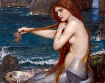 John William Waterhouse - A Mermaid (1900), Museum-Grade Archival Giclee Art Print - Symbolism