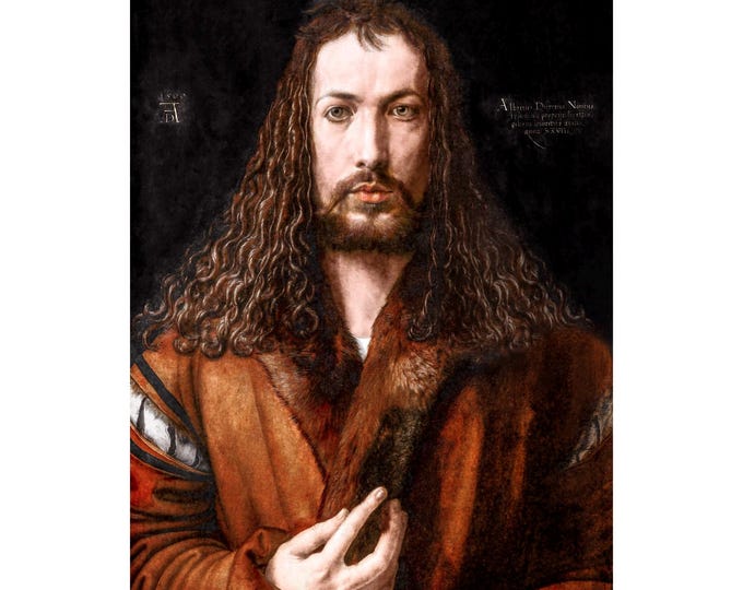 Albrecht Dürer, Self-Portrait at 28, 1500 at twenty-eight | Art Print | Canvas Print | Art Reproduction | Archival Giclee | Gift Wrapped