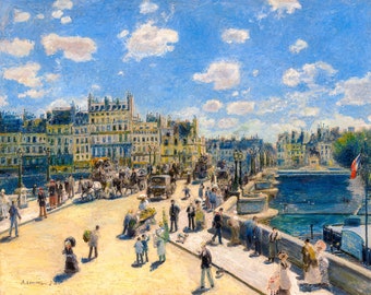 Renoir, Pont Neuf, Paris, 1872 | Art Print | Canvas Print | Fine Art Poster | Art Reproduction | Archival Giclee | Gift Wrapped