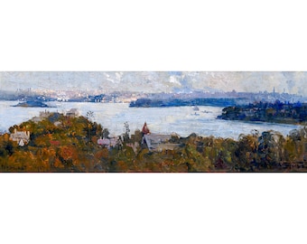 Arthur Streeton, Sydney Harbour From Penshurst (Cremorne), 1907 | Art Print | Canvas Print | Fine Art Poster | Art Reproduction | Archival
