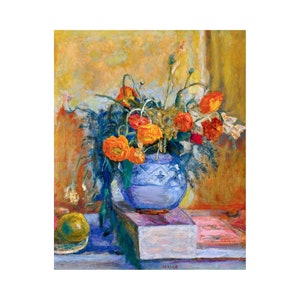 Pierre Bonnard, Buttercups in Blue Vase, Renoncules au vase bleu, 1925 | Art Print | Canvas Print | Fine Art Poster | Art Reproduction