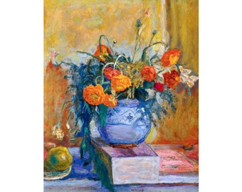 Pierre Bonnard, Buttercups in Blue Vase, Renoncules au vase bleu, 1925 | Art Print | Canvas Print | Fine Art Poster | Art Reproduction