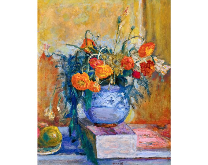 Pierre Bonnard, Buttercups in Blue Vase, Renoncules au vase bleu, 1925 | Art Print | Canvas Print | Fine Art Poster | Art Reproduction
