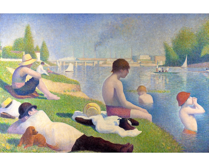 Georges Seurat, Bathers at Asnières, 1887 | Art Print | Canvas Print | Fine Art Poster | Art Reproduction | Archival Giclee | Gift Wrapped