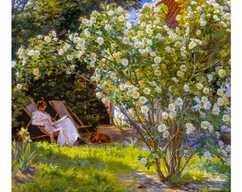 PS Krøyer, Roses, 1893 | Art Print | Canvas Print | Fine Art Poster | Art Reproduction | Archival Giclee | Gift Wrapped