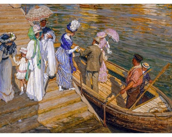 E. Phillips Fox, The Ferry, 1911 | Art Print | Canvas Print | Fine Art Poster | Art Reproduction | Archival Giclee | Gift Wrapped