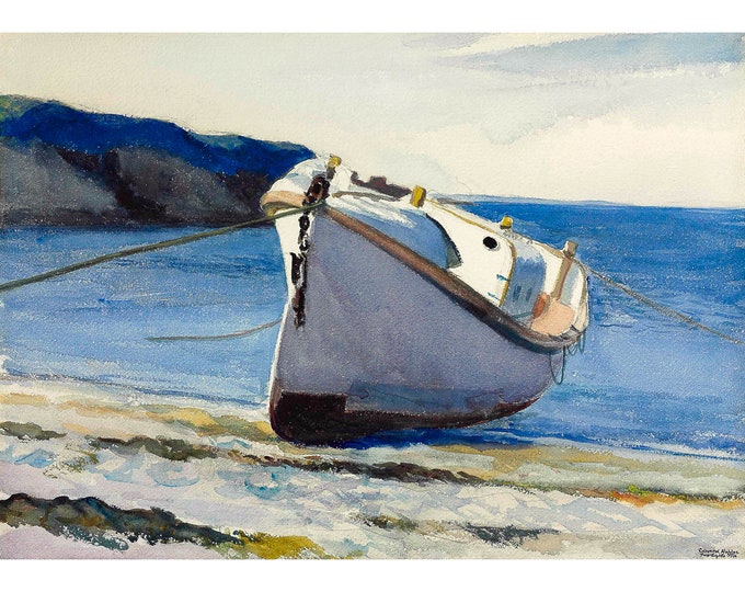 Edward Hopper, Coast Guard Boat I, 1929 | Art Print | Canvas Print | Fine Art Poster | Art Reproduction | Archival Giclee | Gift Wrapped
