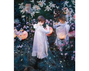 John Singer Sargent, Carnation, Lily, Lily, Rose, 1885 | Art Print | Canvas Print | Fine Art Poster | Art Reproduction | Archival Giclee