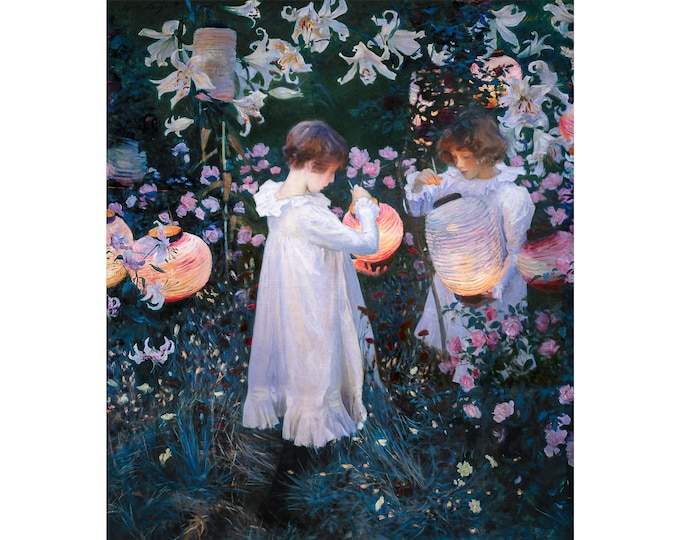 John Singer Sargent, Carnation, Lily, Lily, Rose, 1885 | Art Print | Canvas Print | Fine Art Poster | Art Reproduction | Archival Giclee