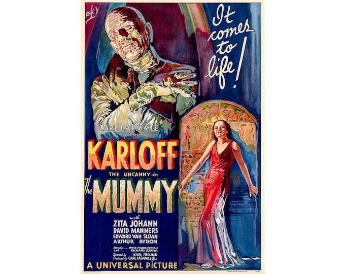The Mummy, Karloff The Uncanny, Poster | Art Print | Canvas Print | Fine Art Poster | Art Reproduction | Archival Giclee | Gift Wrapped