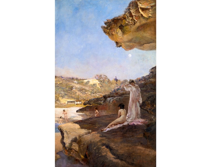Julian Ashton, Tamarama Beach, forty years ago, a summer morning, 1899 | Art Print | Canvas Print | Fine Art Poster | Art Reproduction