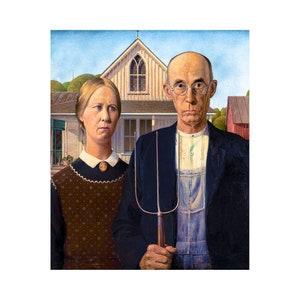 Grant Wood, American Gothic, 1930 | Art Print | Canvas Print | Fine Art Poster | Art Reproduction | Archival Giclee | Gift Wrapped