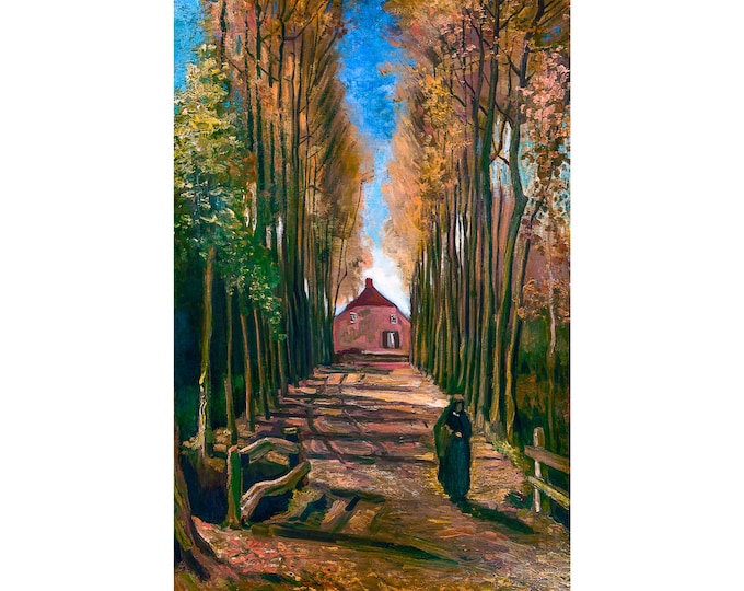 Van Gogh, Avenue of Poplars in Autumn, 1884 | Art Print | Canvas Print | Fine Art Poster | Art Reproduction | Archival Giclee | Gift Wrapped