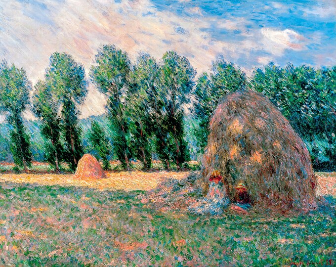 Claude Monet, Haystacks, 1890 | Art Print | Canvas Print | Fine Art Poster | Art Reproduction | Archival Giclee | Gift Wrapped