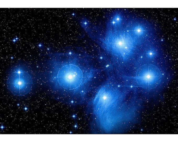 Pleiades Galaxy, Seven Sisters, NASA Space Art | Art Print | Canvas Print | Fine Art Poster | Art Reproduction | Archival Giclee | Gift Wrap
