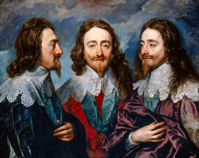 Anthony van Dyck, Charles I in Three Positions, 1635 | Art Print | Canvas Print | Fine Art Poster | Art Reproduction | Archival Giclee