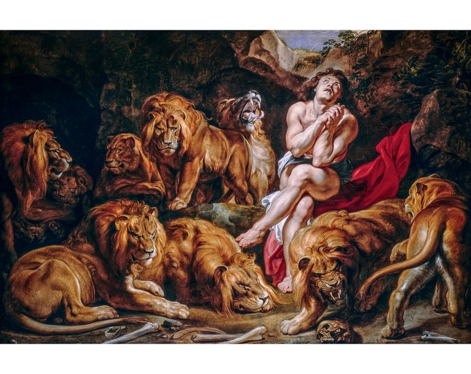 Rubens, Daniel in the Lions' Den, 1616 | Art Print | Canvas Print | Fine Art Poster | Art Reproduction | Archival Giclee | Gift Wrapped