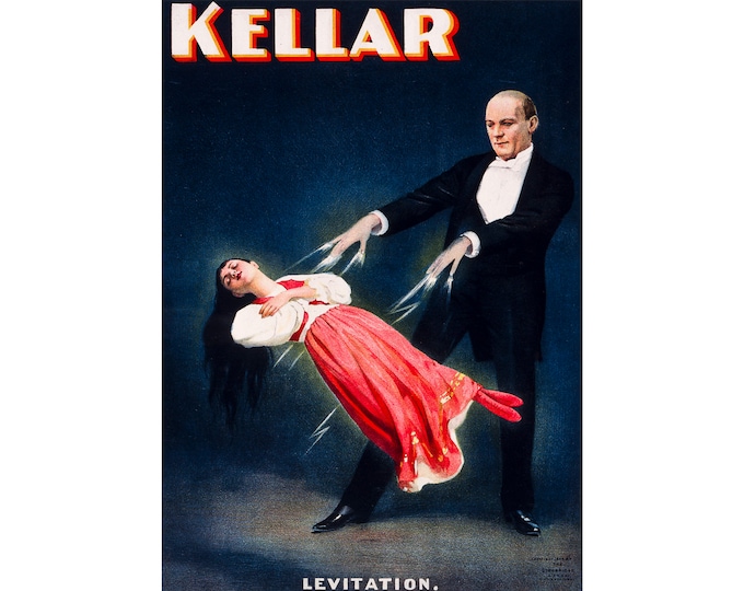 Kellar the Magician, Levitation | Art Print | Canvas Print | Fine Art Poster | Art Reproduction | Archival Giclee | Gift Wrapped