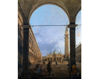 Canaletto, Piazza San Marco Looking East from the North-West Corner, 1758 | Art Print | Canvas Print | Fine Art Poster | Art Reproduction