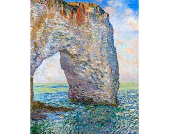 Claude Monet, The Manneporte near Étretat, 1886 | Art Print | Canvas Print | Fine Art Poster | Art Reproduction | Archival Giclee | Gift