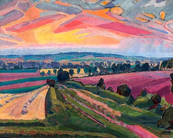 Spencer Gore - The Icknield Way (1912), Canvas Print or Fine Art Giclee - Enhanced