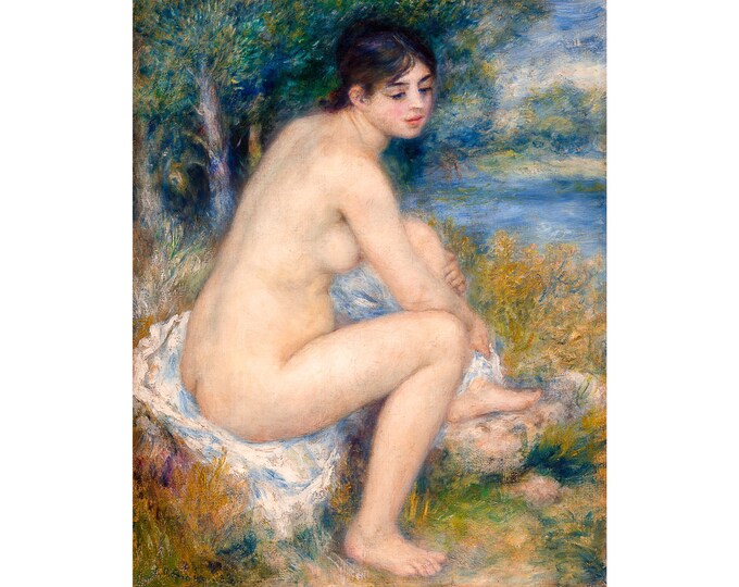 Renoir, Naked Woman in a Landscape, 1883 | Art Print | Canvas Print | Fine Art Poster | Art Reproduction | Archival Giclee | Gift Wrapped