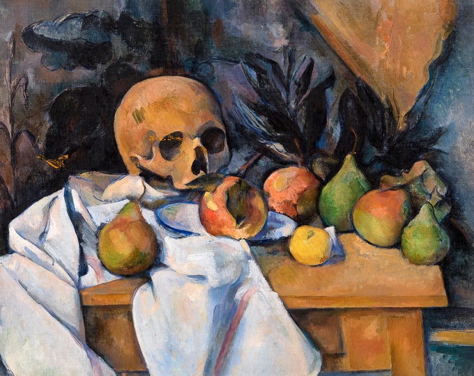 Paul Cézanne, Still Life with Skull, 1900 | Art Print | Canvas Print | Fine Art Poster | Art Reproduction | Archival Giclee | Gift Wrapped