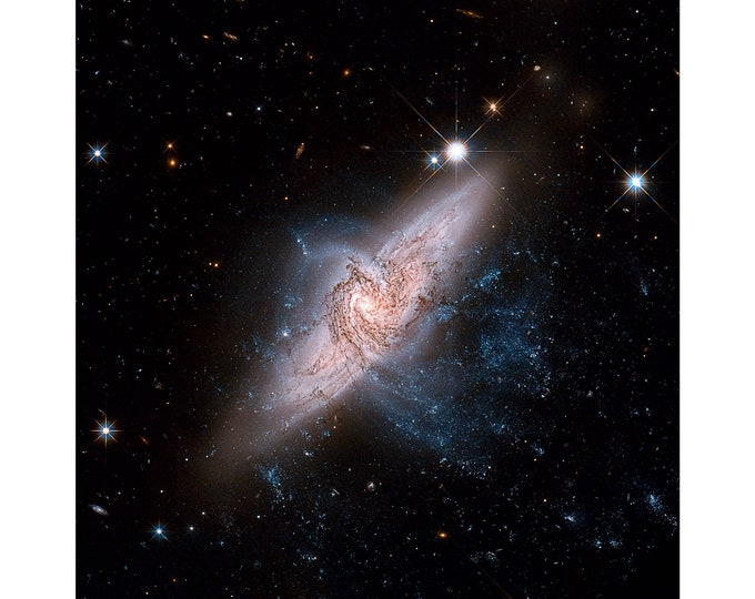 Spiral Galaxy, Hydra Constellation, NASA Space Art | Art Print | Canvas Print | Fine Art Poster | Art Reproduction | Archival Giclee | Gift