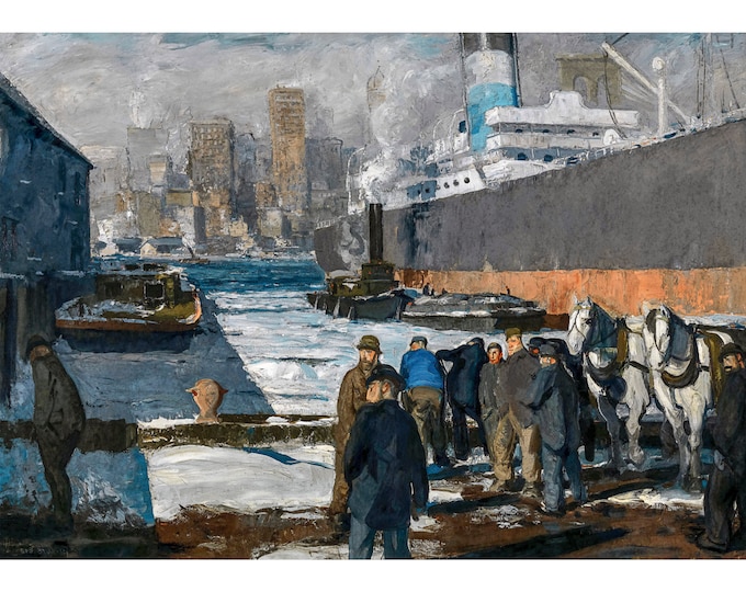 George Bellows, Men of the Docks, 1912 | Art Print | Canvas Print | Fine Art Poster | Art Reproduction | Archival Giclee | Gift Wrapped