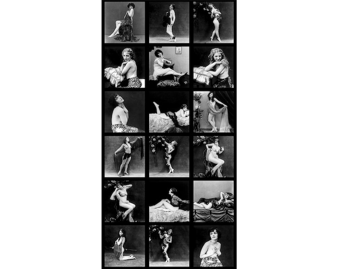 Erotic Photography, 1890's, M Morrison Collage | Art Print | Canvas Print | Fine Art Poster | Art Reproduction | Archival Giclee | Gift Wrap