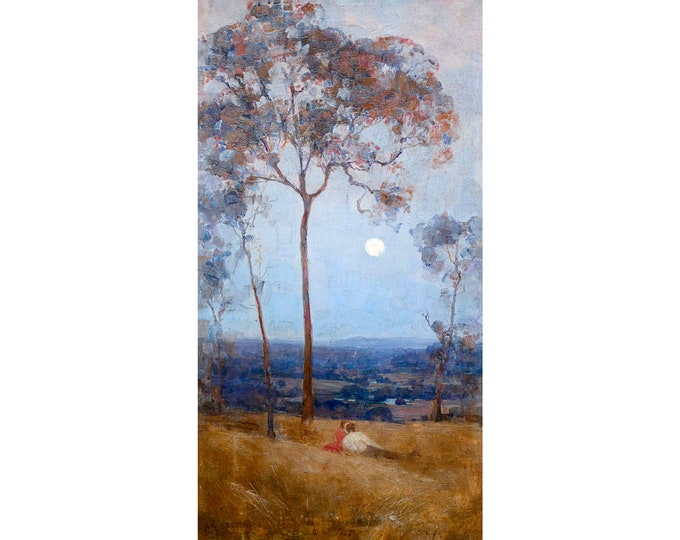 Arthur Streeton, Above us the great grave sky, 1890 | Art Print | Canvas Print | Fine Art Poster | Art Reproduction | Archival Giclee | Gift