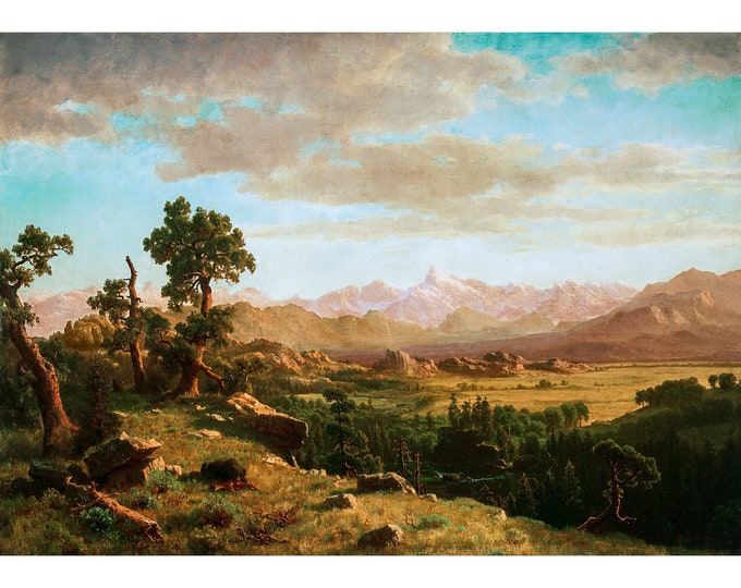 Albert Bierstadt, Wind River Country, 1860 | Art Print | Canvas Print | Fine Art Poster | Art Reproduction | Archival Giclee | Gift Wrapped