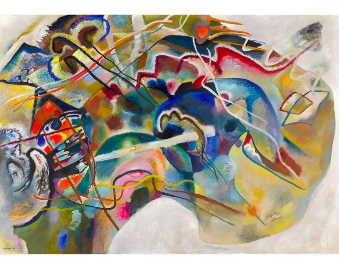 Vasily Kandinsky, Painting with White Border, 1913 | Art Print | Canvas Print | Fine Art Poster | Art Reproduction | Archival Giclee | Gift