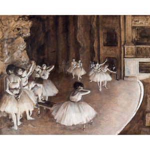 Edgar Degas, Ballet Rehearsal on Stage, 1874 | Art Print | Canvas Print | Fine Art Poster | Art Reproduction | Archival Giclee | Gift Wrap