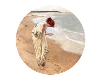 William Henry Margetson, The Sea Hath Its Pearls, 1897 | Art Print | Canvas Print | Fine Art Poster | Art Reproduction | Archival Giclee