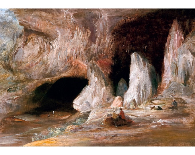 Conrad Martens, Stalagmite Columns at the Southern Entrance of the Burrangalong Cavern, 1843 | Art Print | Canvas Print | Fine Art Poster