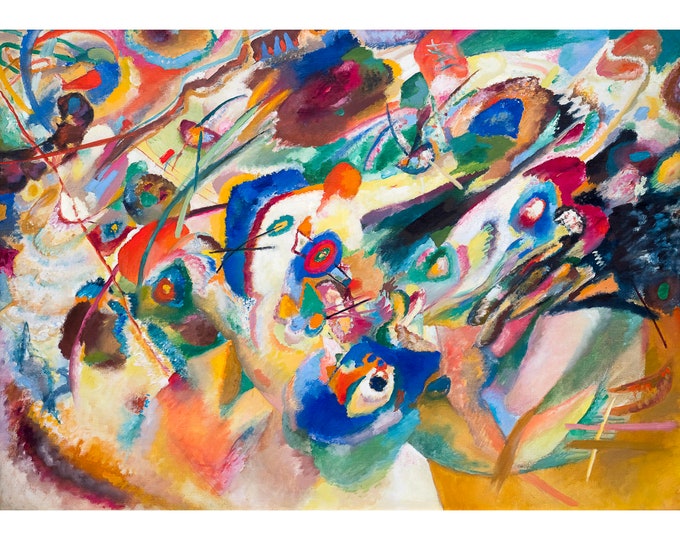 Wassily Kandinsky, Sketch 2 for composition VII, 1913 | Art Print | Canvas Print | Fine Art Poster | Art Reproduction | Archival Giclee