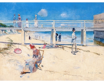 Charles Conder, A Holiday at Mentone, 1888 | Art Print | Canvas Print | Fine Art Poster | Art Reproduction | Archival Giclee | Gift Wrapped