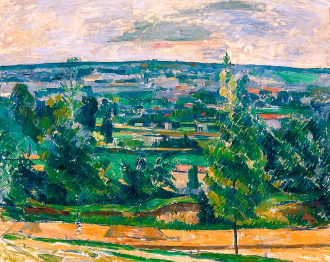 Paul Cézanne, Landscape from Jas de Bouffan, 1880 | Art Print | Canvas Print | Fine Art Poster | Art Reproduction | Archival Giclee | Gift