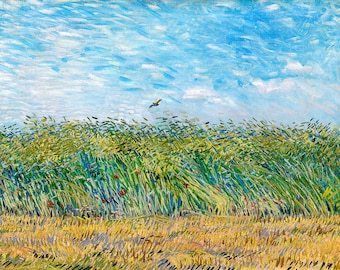 Van Gogh, Wheat Field with a Lark, 1887 | Art Print | Canvas Print | Fine Art Poster | Art Reproduction | Archival Giclee | Gift Wrapped